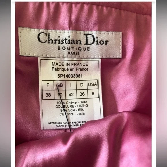 🦋💫 Christian Dior by John Galliano Vintage Pink Suede Mini Skirt 🦋💫 - Picture 6 of 6